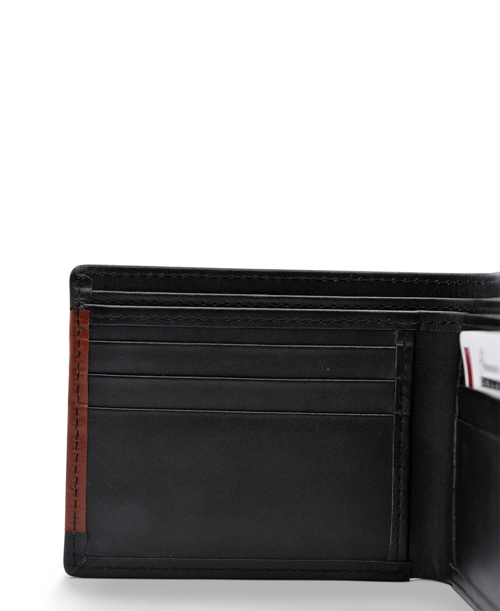 Men's Bi Fold Slim Wallet Soft Black Brown Genuine Leather RFID Blocking