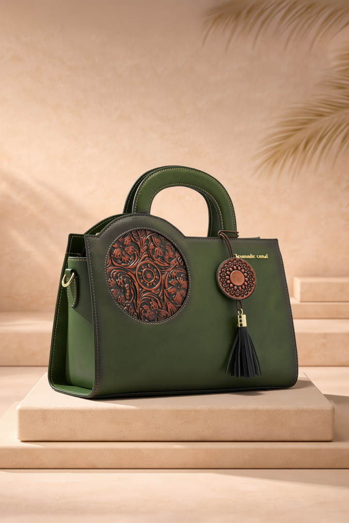Mistique Women's Genuine Leather Handbag - Emerald