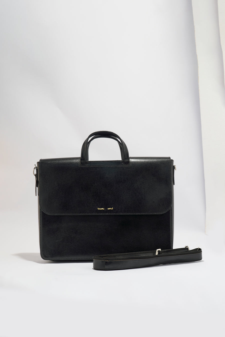 Alfredo Men's Genuine Leather Laptop Bag - Black