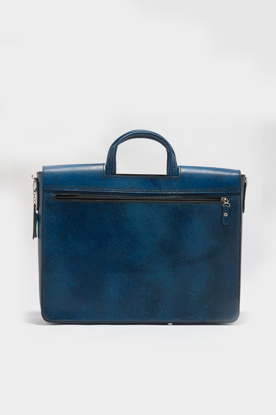 Alfredo Men's Genuine Leather Laptop Bag - Blue