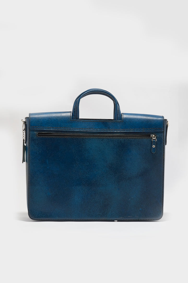 Alfredo Men's Genuine Leather Laptop Bag - Blue