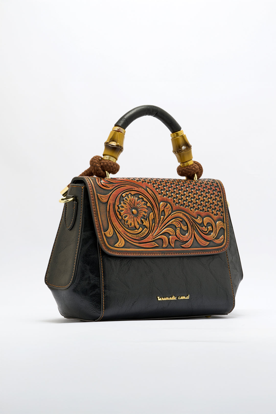Aura Women's Genuine Leather Handbag - Black