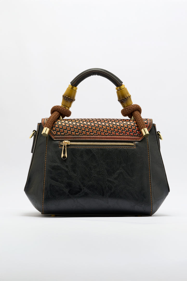 Aura Women's Genuine Leather Handbag - Black