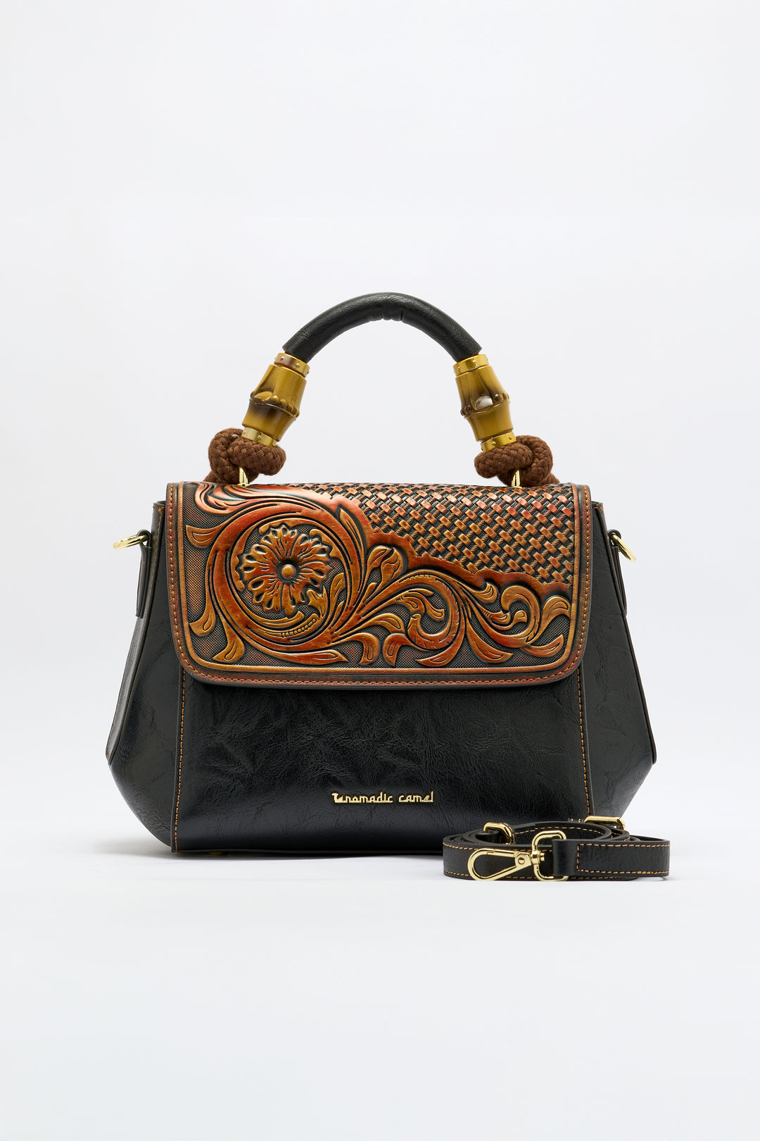 Aura Women's Genuine Leather Handbag - Black