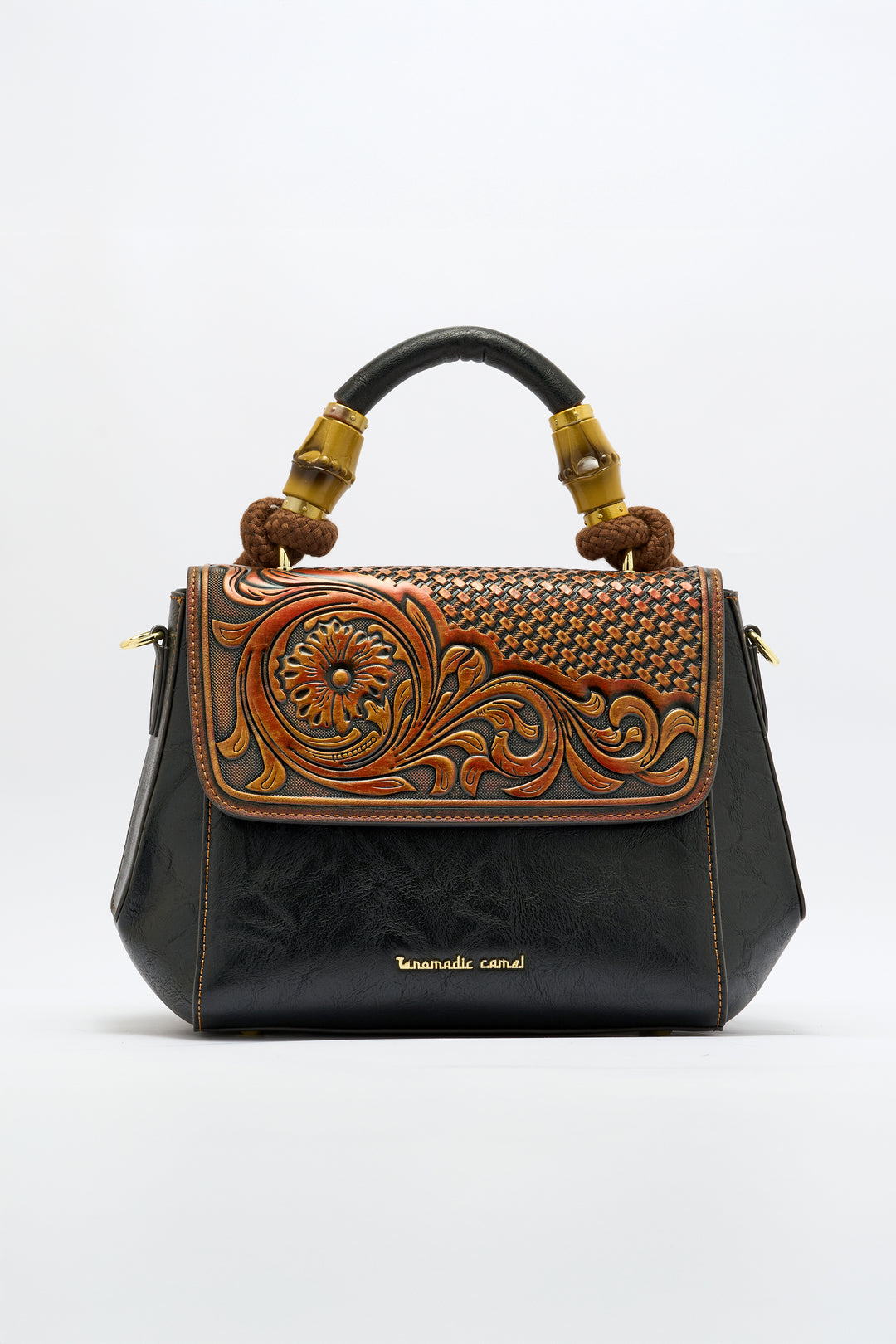 Aura Women's Genuine Leather Handbag - Black