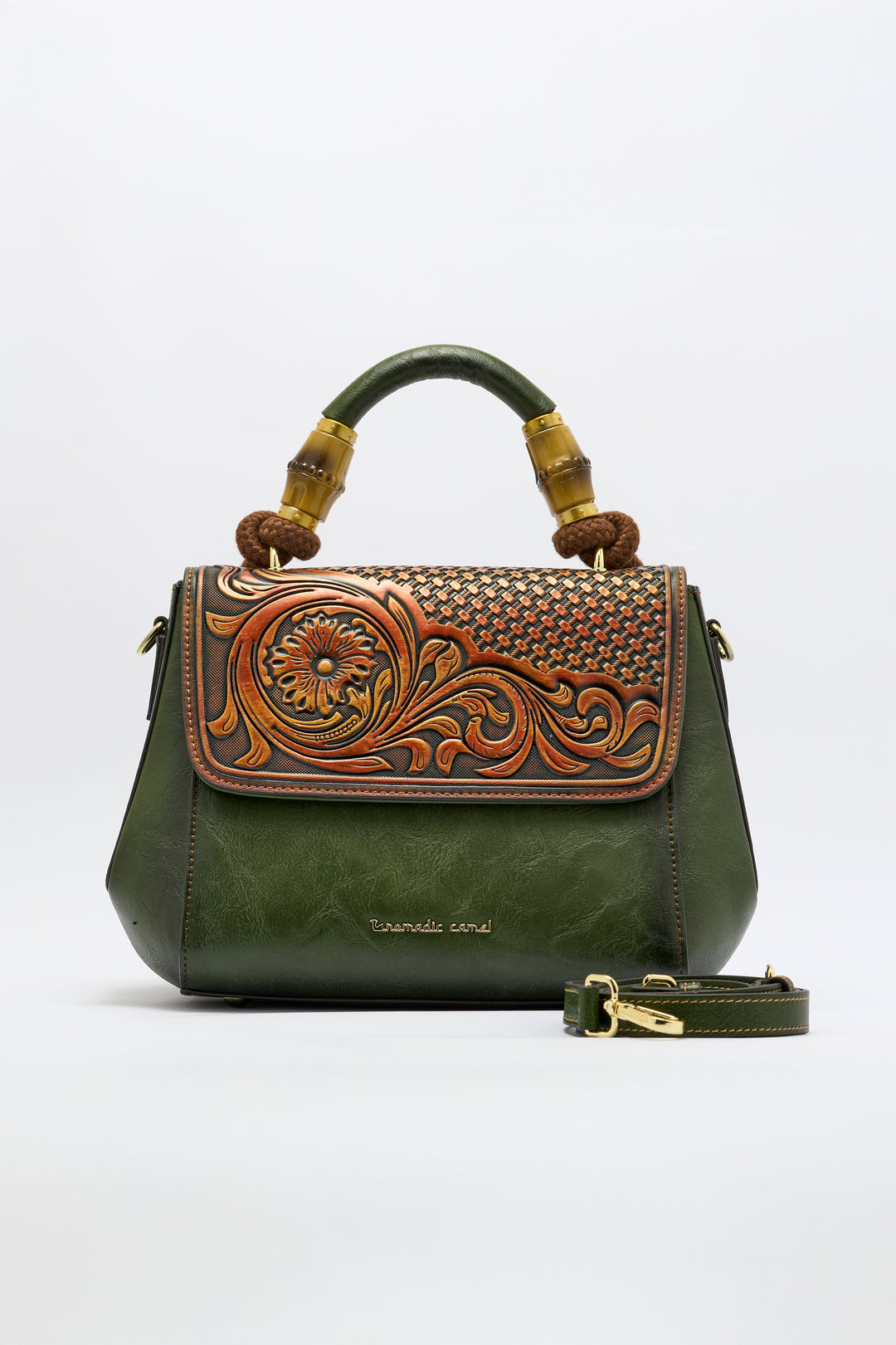 Aura Women's Genuine Leather Handbag - Emerald