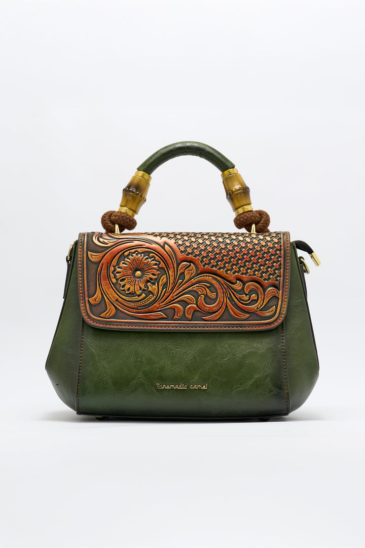 Aura Women's Genuine Leather Handbag - Emerald