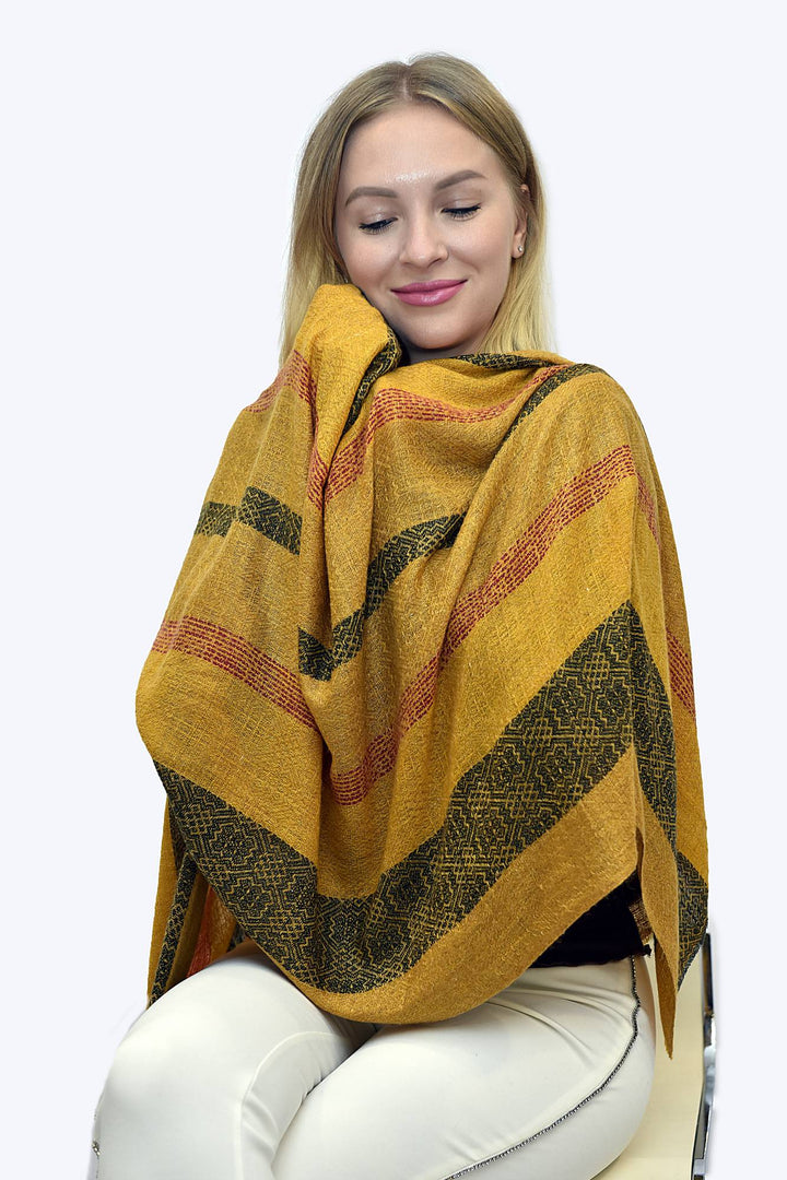 Camel Wool Luxury Scarf   - Honey Window