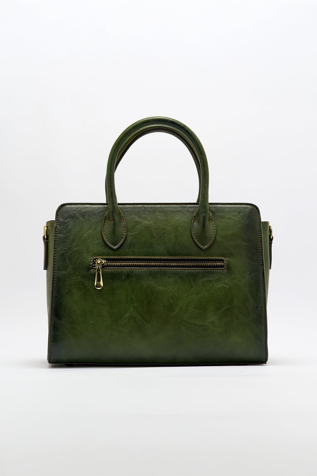 Elegance Women's Genuine Leather Handbag - Emerald