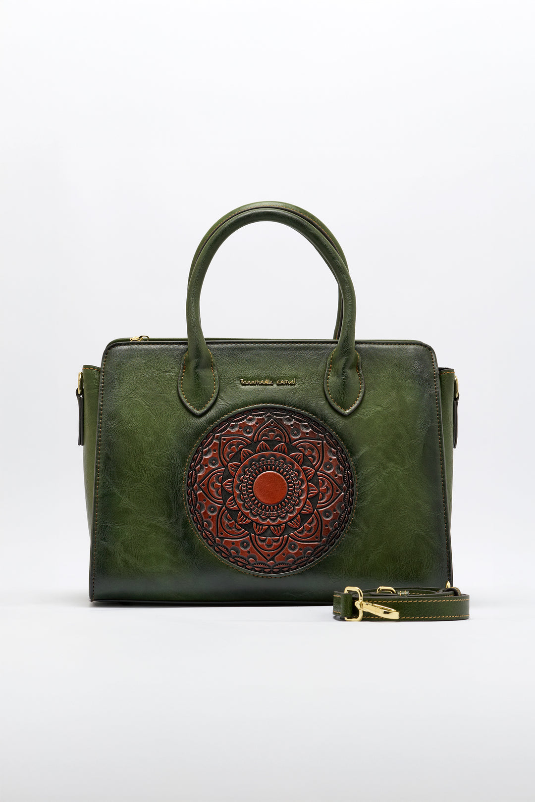 Elegance Women's Genuine Leather Handbag - Emerald