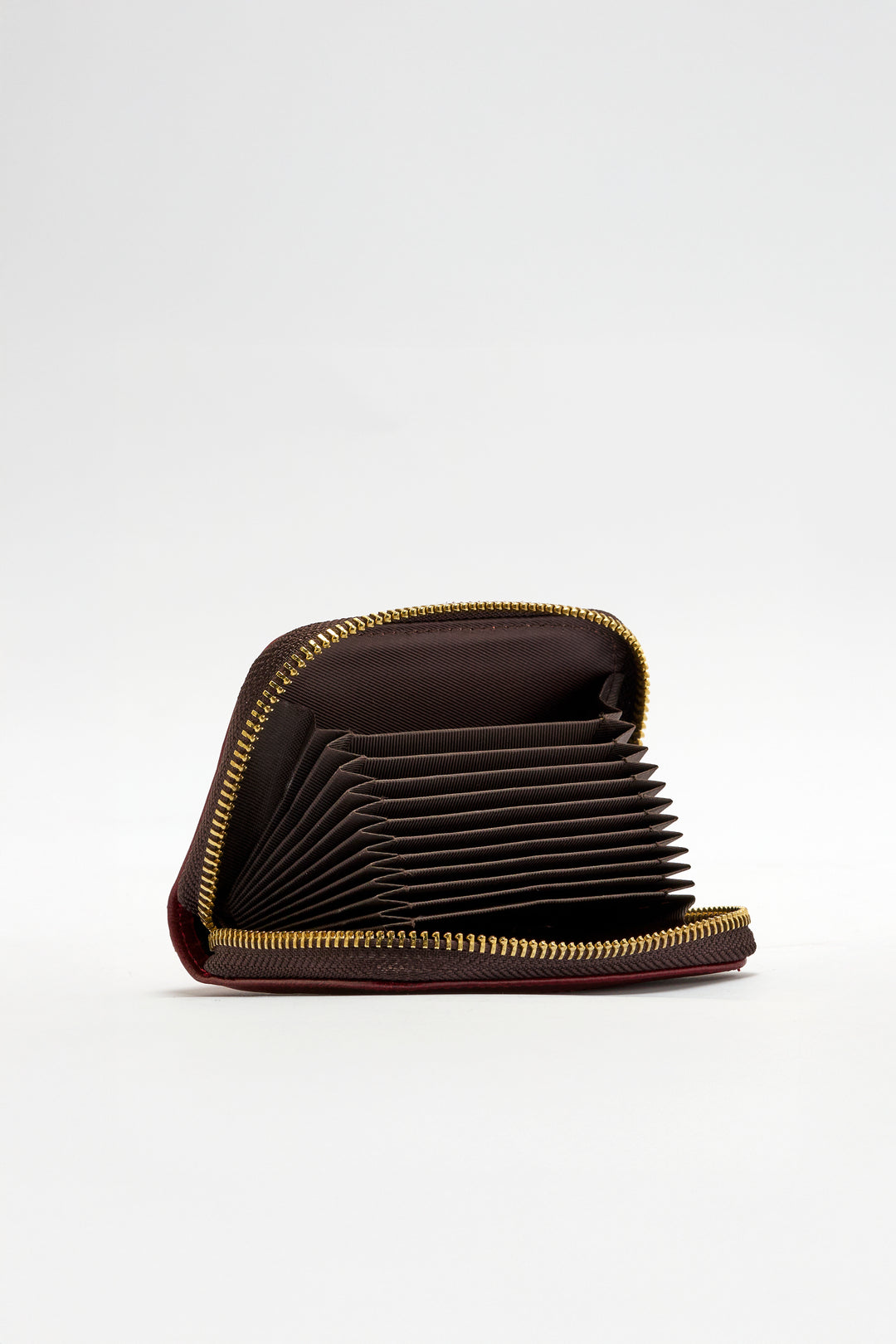 Embossed Genuine Leather Card Holder - Crimson