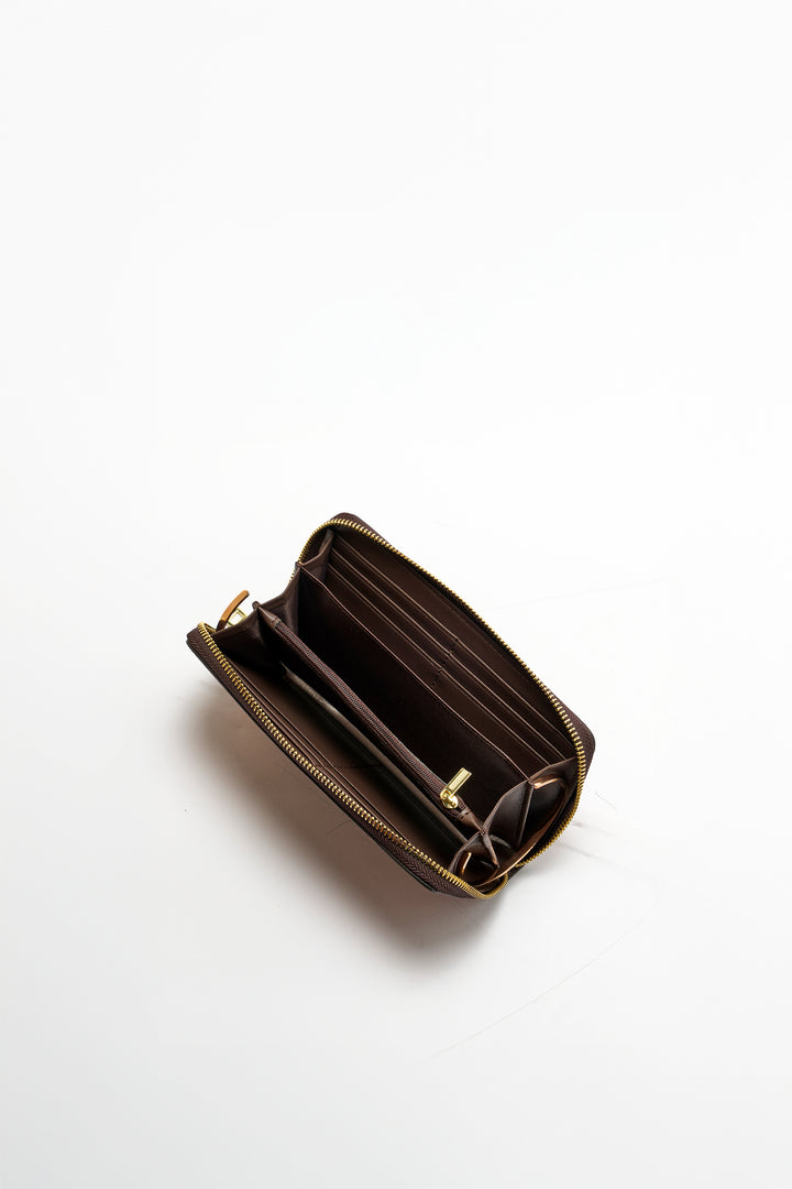 Embossed Women's Genuine Leather Clutch - Ivory