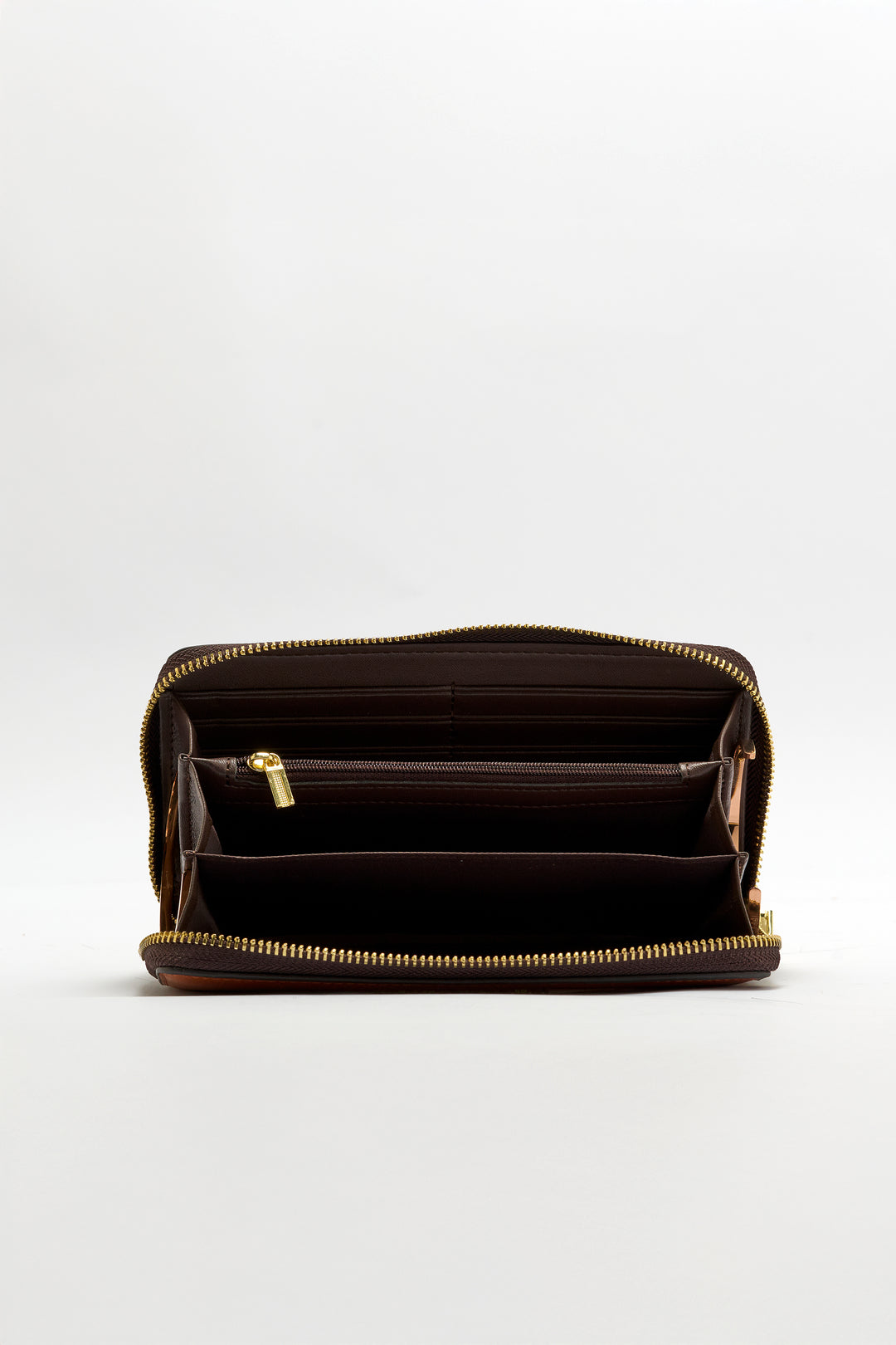 Embossed Women's Genuine Leather Clutch - Mocha