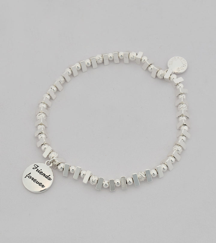 Friends Stretch Sterling Silver Zircon Bracelet