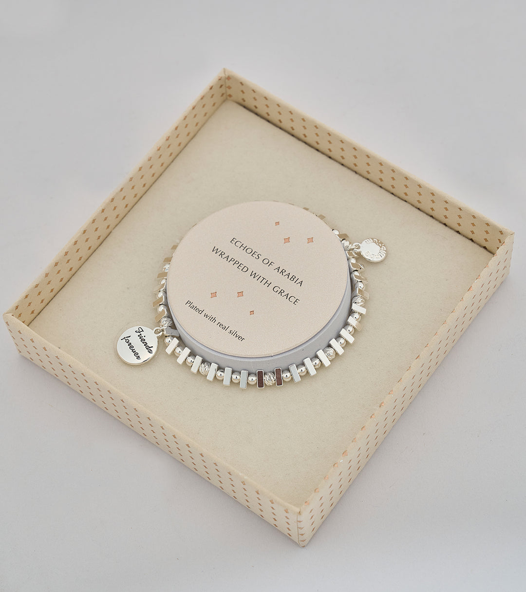 Friends Stretch Sterling Silver Zircon Bracelet