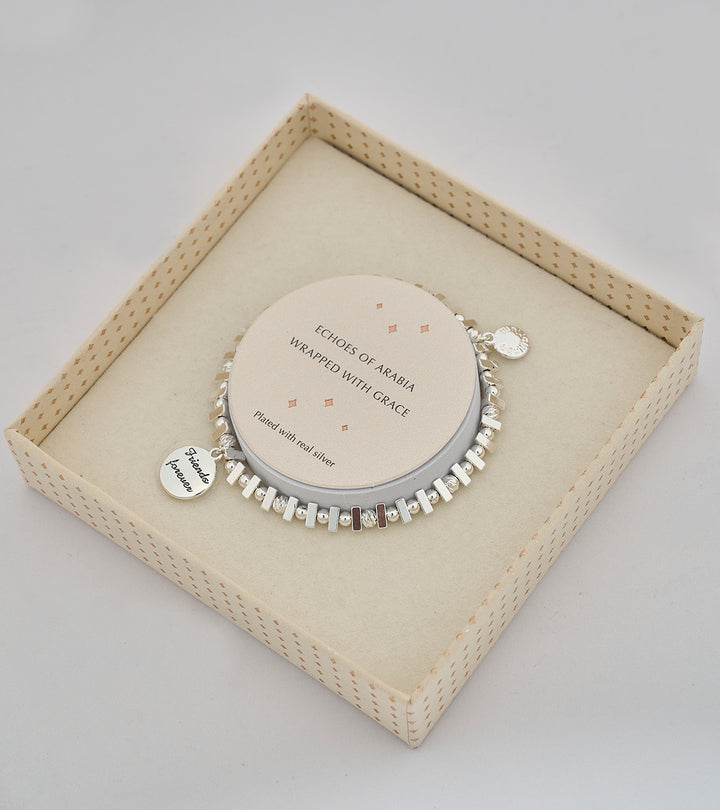 Friends Stretch Sterling Silver Zircon Bracelet