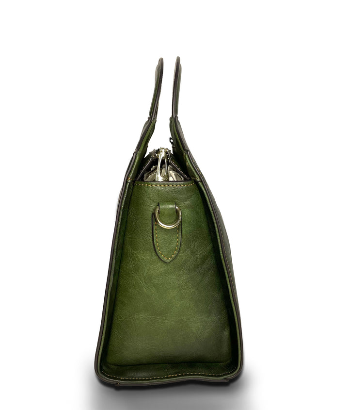 Mistique Women's Genuine Leather Handbag - Olive Green