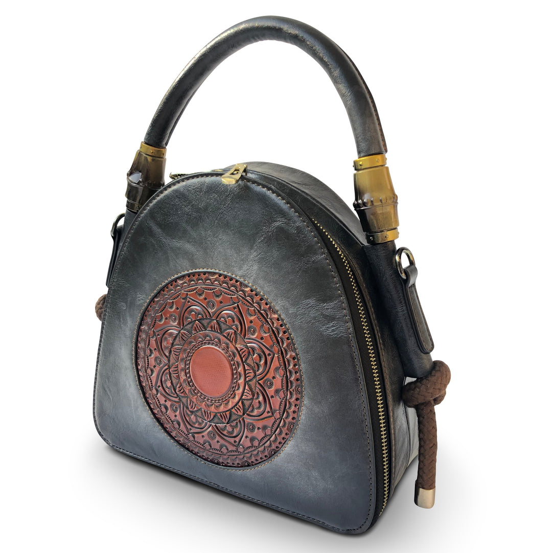 Trilliant Women's Genuine Leather Handbag - Charcoal Grey