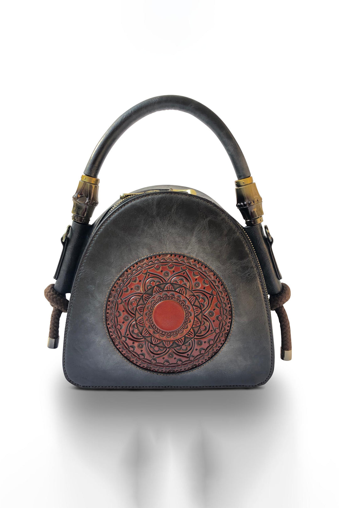 Trilliant Women's Genuine Leather Handbag - Charcoal Grey