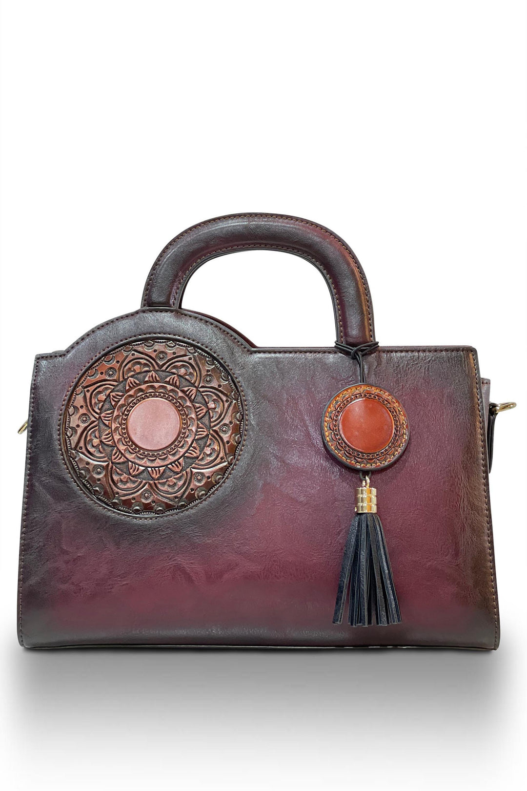 Mistique Women's Genuine Leather Handbag - Merlot