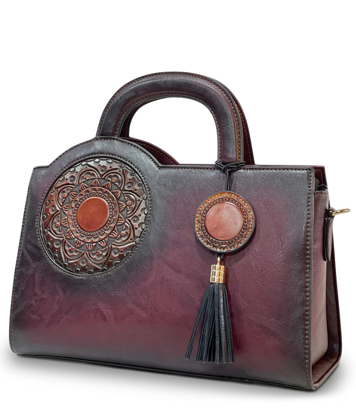 Mistique Women's Genuine Leather Handbag - Merlot