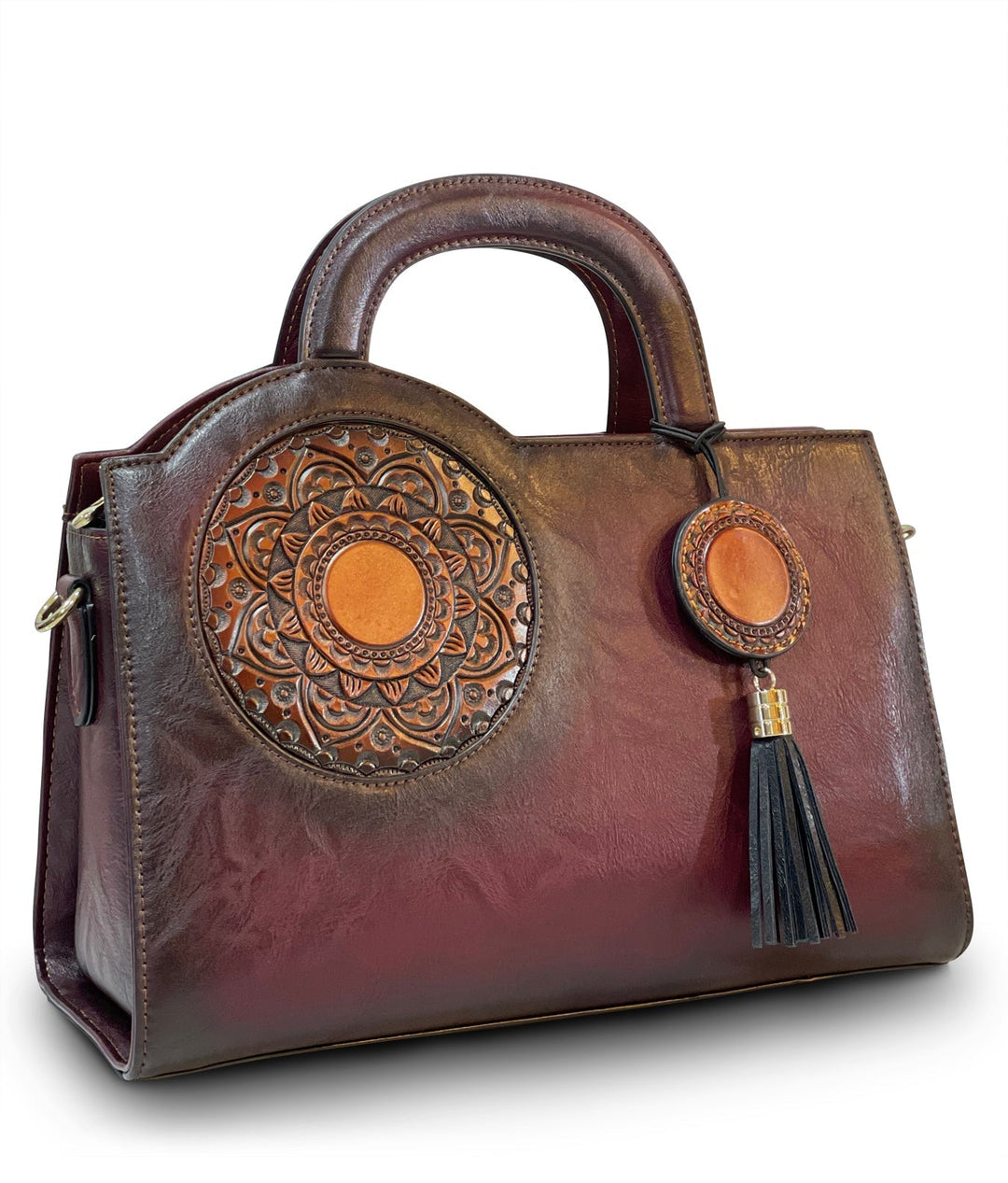 Mistique Women's Genuine Leather Handbag - Merlot