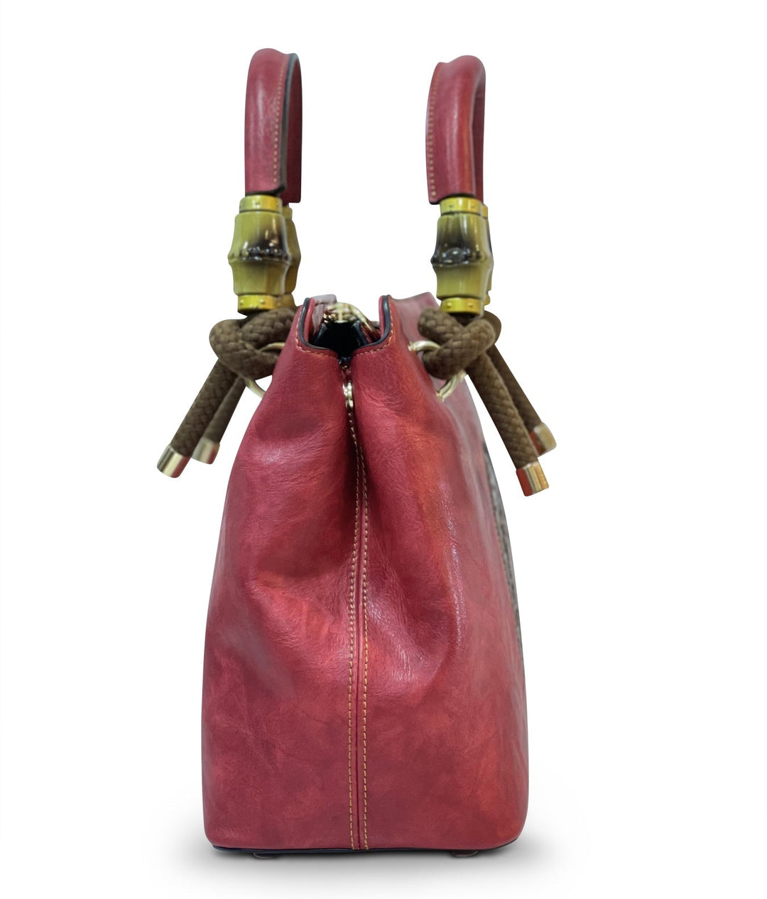 Laila Women's Genuine Leather Handbag - Crimson Red