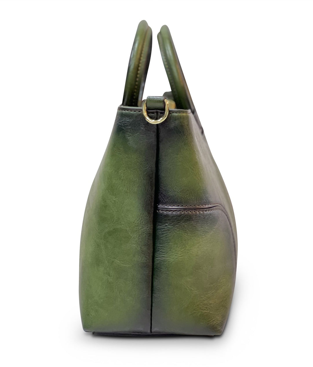 Iconic Women's  Genuine Leather Handbag - Grassy Green