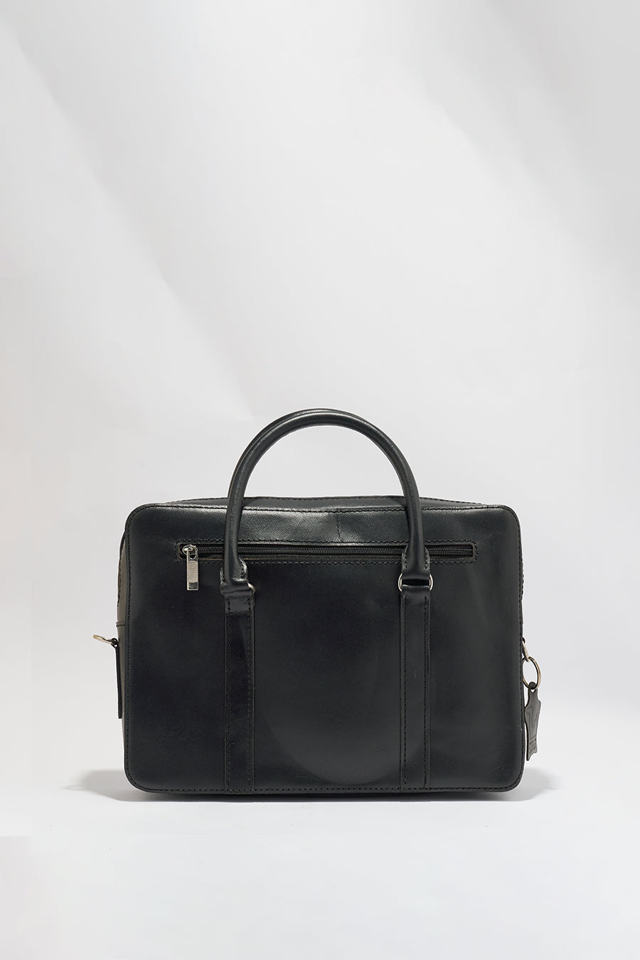 Jessica Genuine Leather Laptop Bag - Black