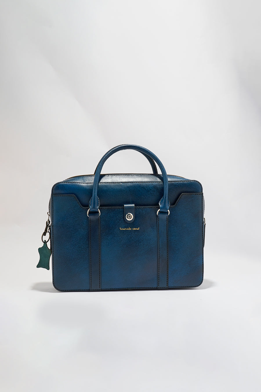 Jessica Genuine Leather Laptop Bag - Blue