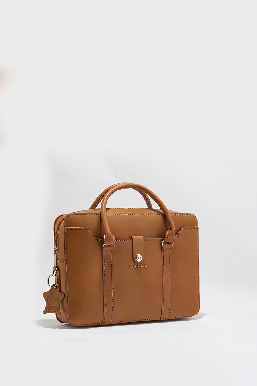 Jessica Genuine Leather Laptop Bag - Tan