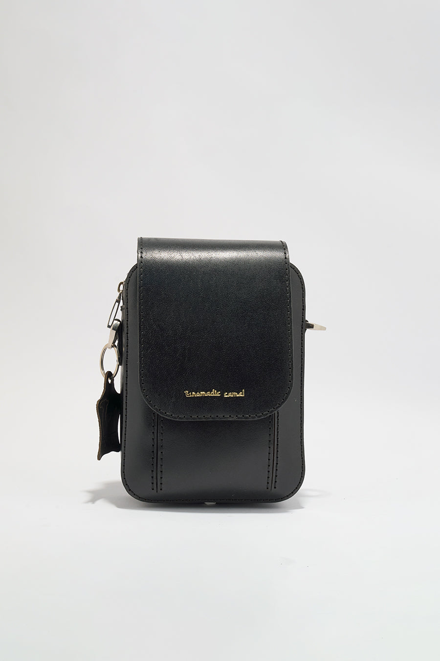 Jordon Men's Genuine Leather Side Messenger Bag - Black