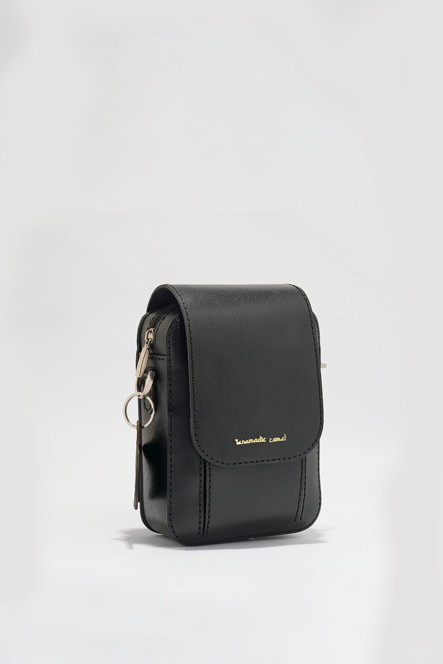 Jordon Men's Genuine Leather Side Messenger Bag - Black