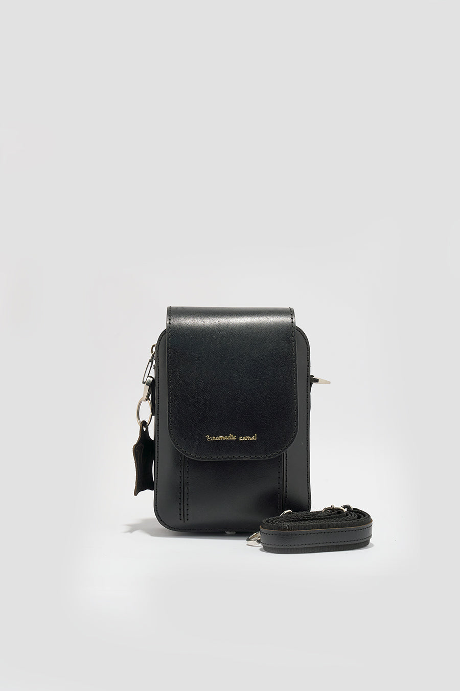 Jordon Men's Genuine Leather Side Messenger Bag - Black