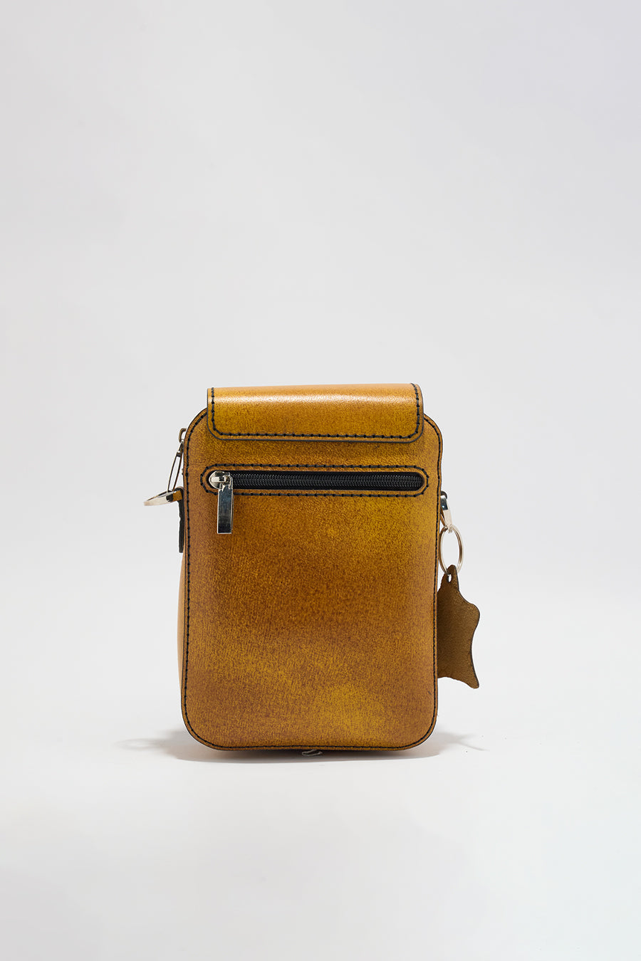 Jordon Men's Genuine Leather Side Messenger Bag - Mustard