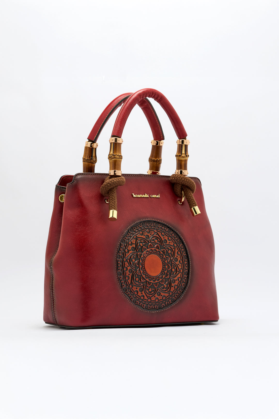 Laila Women's Genuine Leather Handbag - Crimson