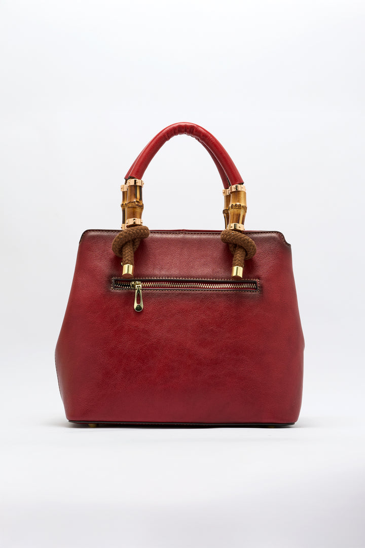 Laila Women's Genuine Leather Handbag - Crimson