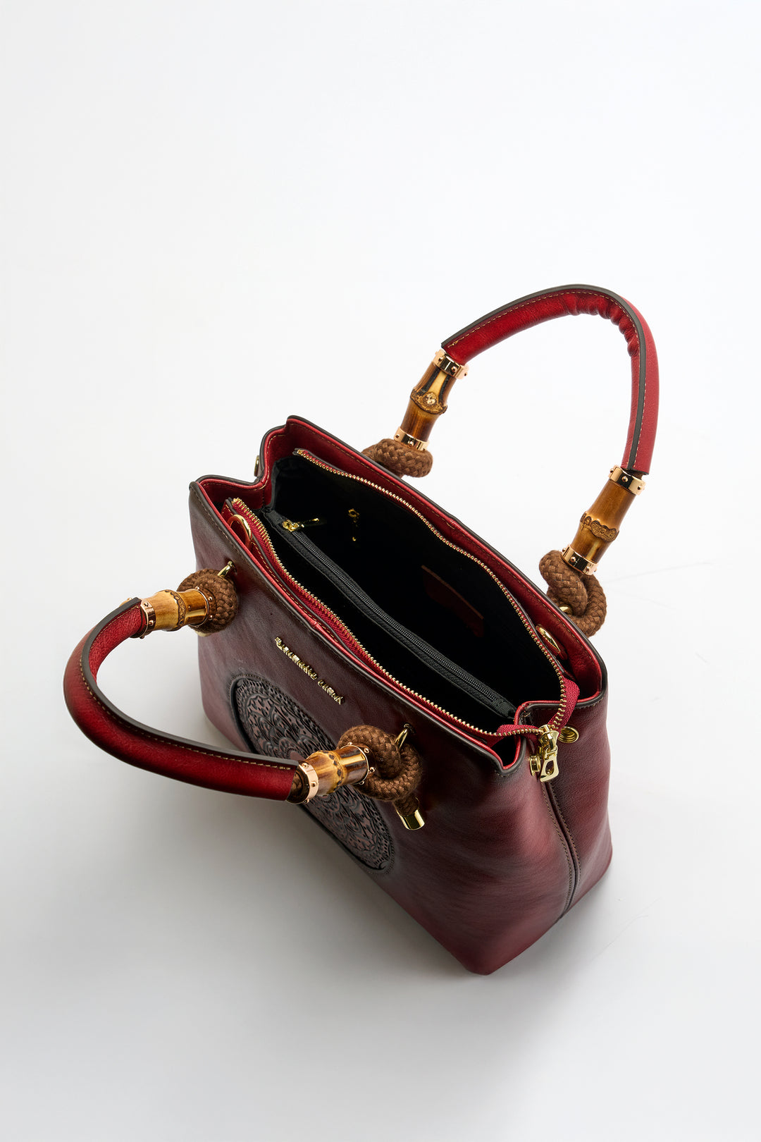 Laila Women's Genuine Leather Handbag - Crimson