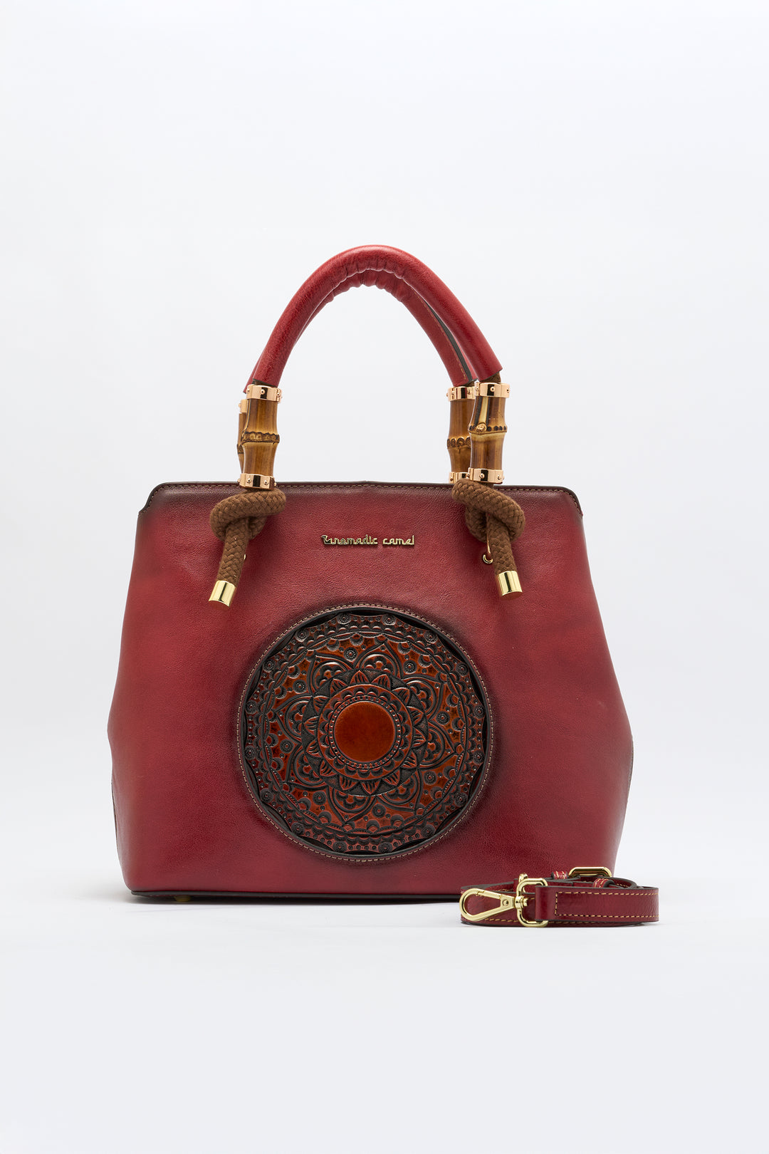 Laila Women's Genuine Leather Handbag - Crimson