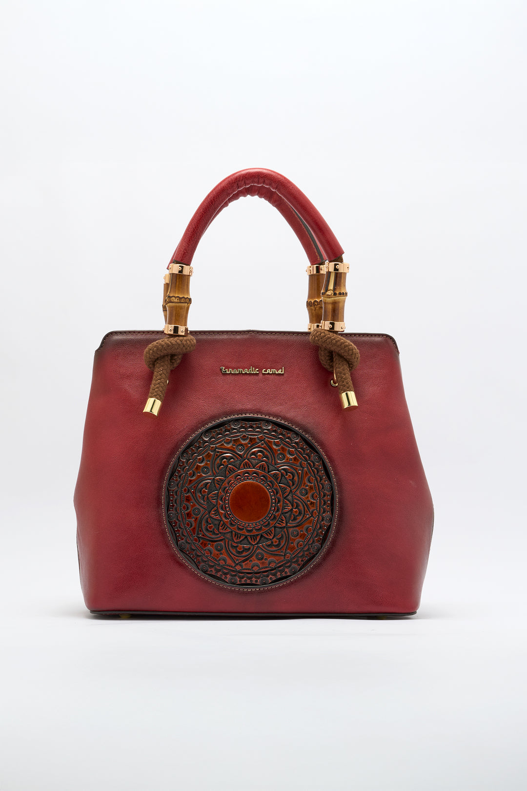 Laila Women's Genuine Leather Handbag - Crimson