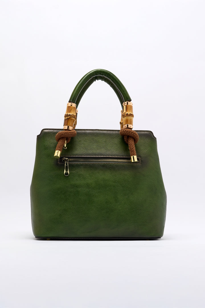 Laila Women's Genuine Leather Handbag - Emerald