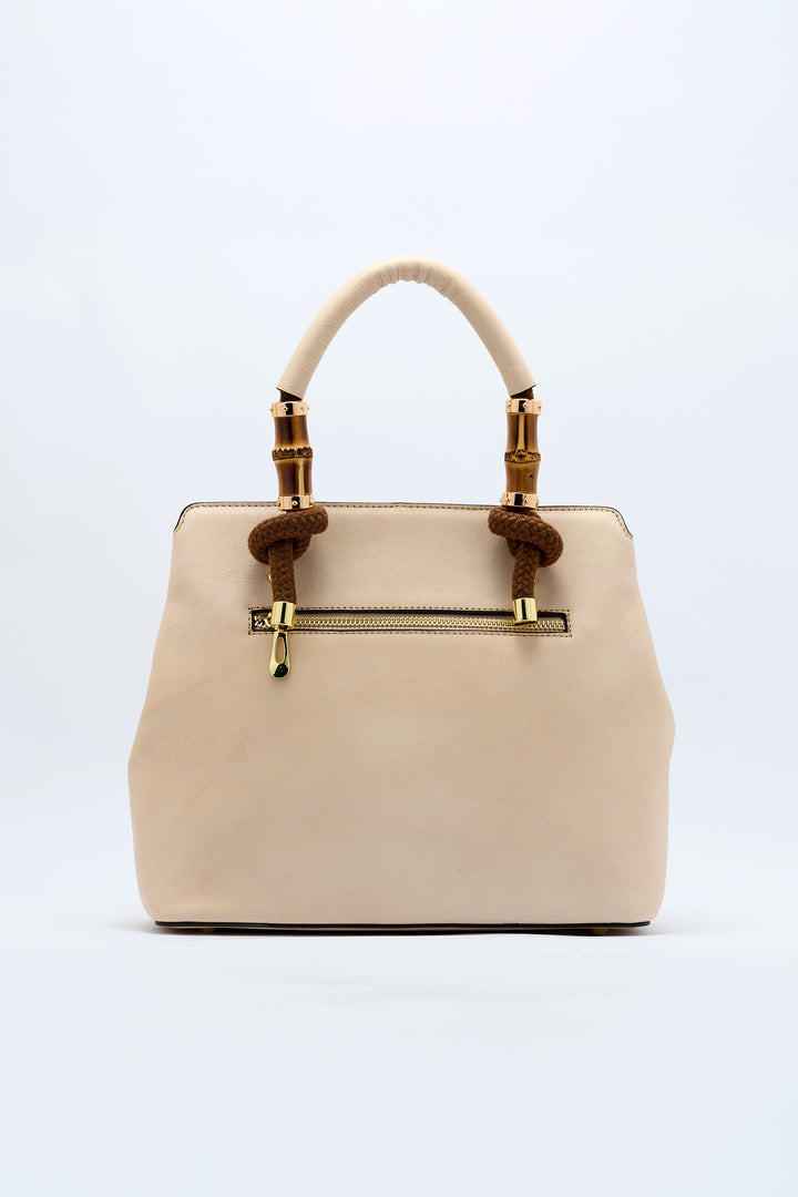 Laila Women's Genuine Leather Handbag - Ivory