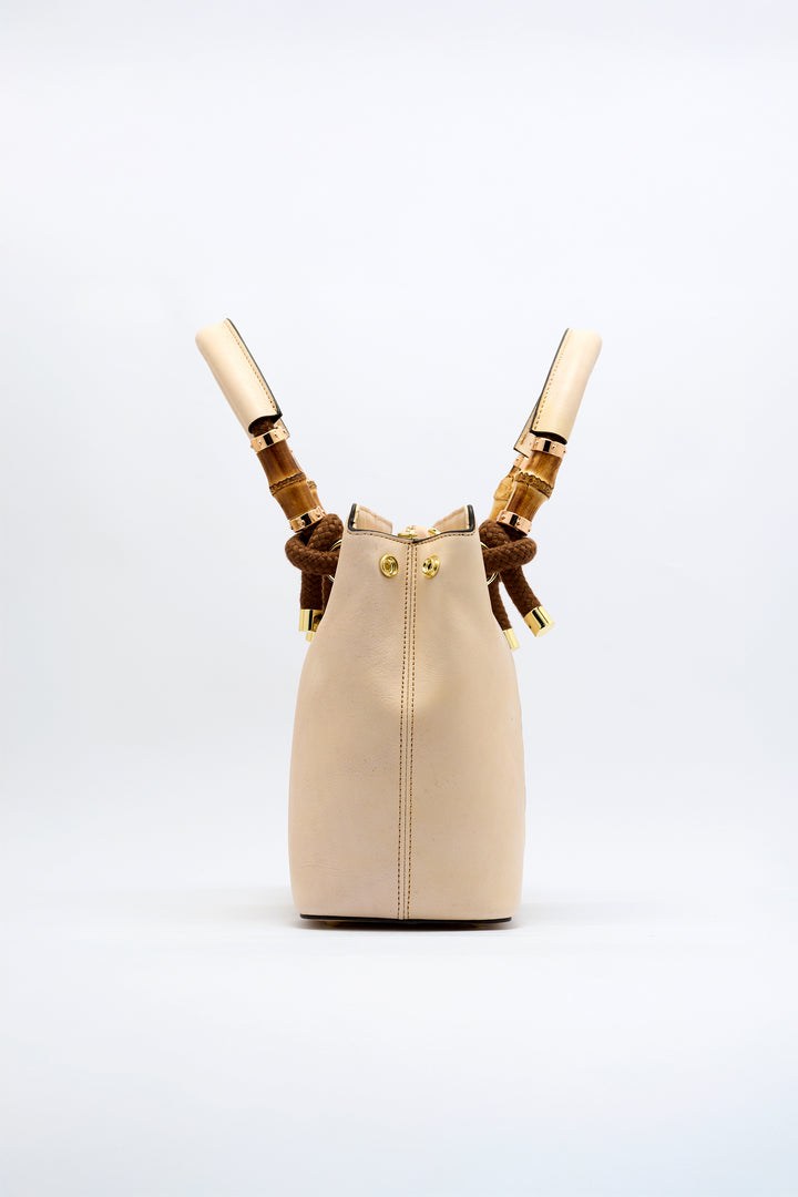 Laila Women's Genuine Leather Handbag - Ivory