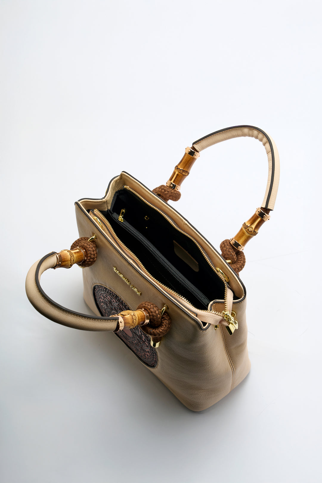 Laila Women's Genuine Leather Handbag - Ivory