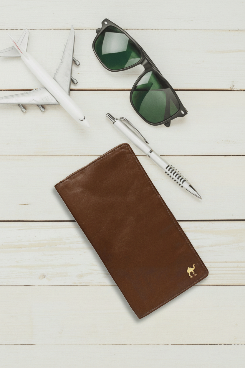 Ducati Genuine Leather Passport Holder - Brown