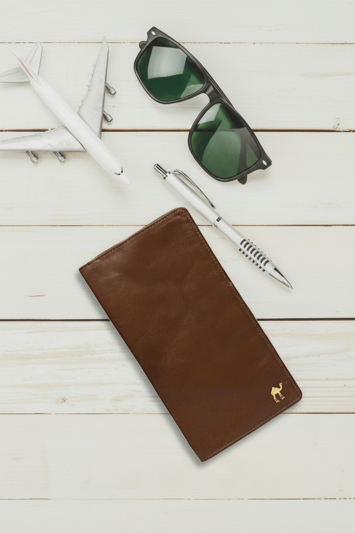 Ducati Genuine Leather Passport Holder - Brown