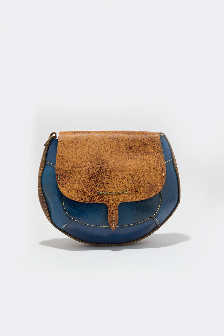 Lina Genuine Leather Handbag - Blue