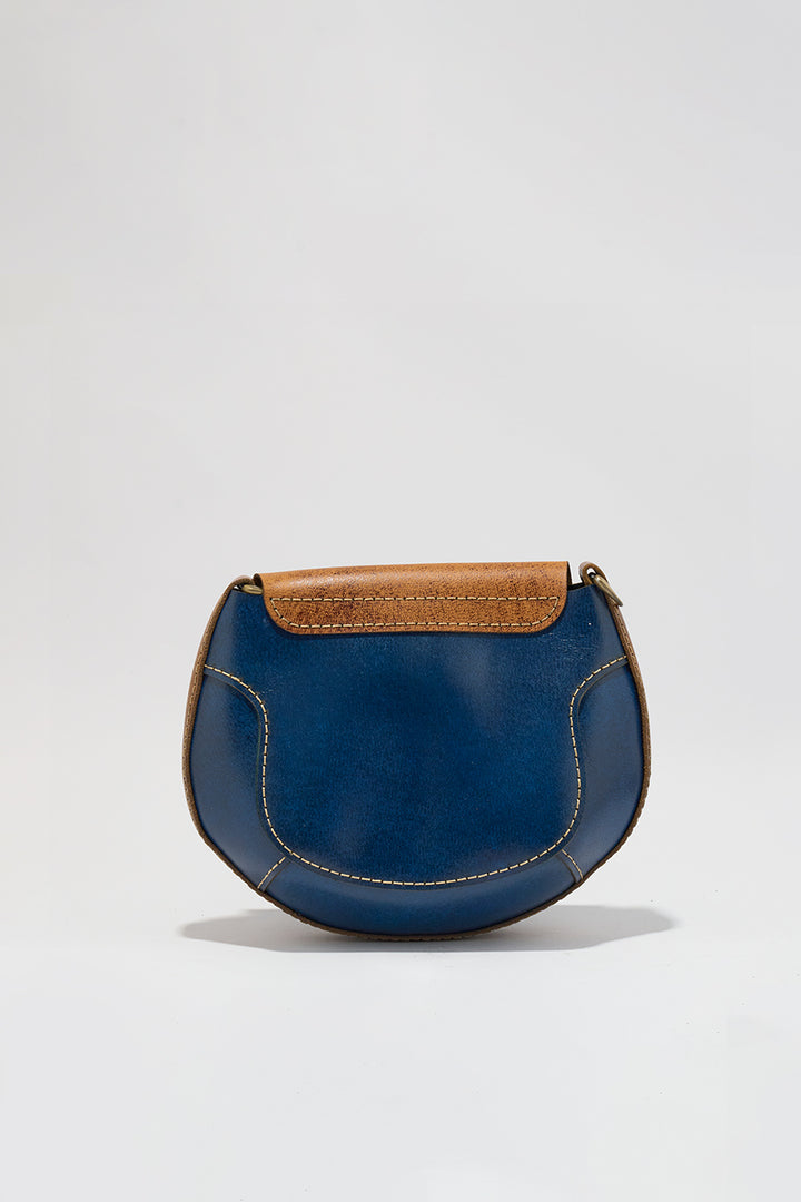 Lina Genuine Leather Handbag - Blue