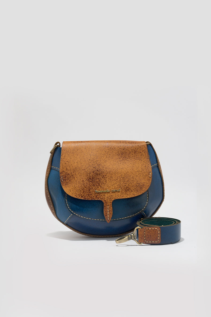 Lina Genuine Leather Handbag - Blue