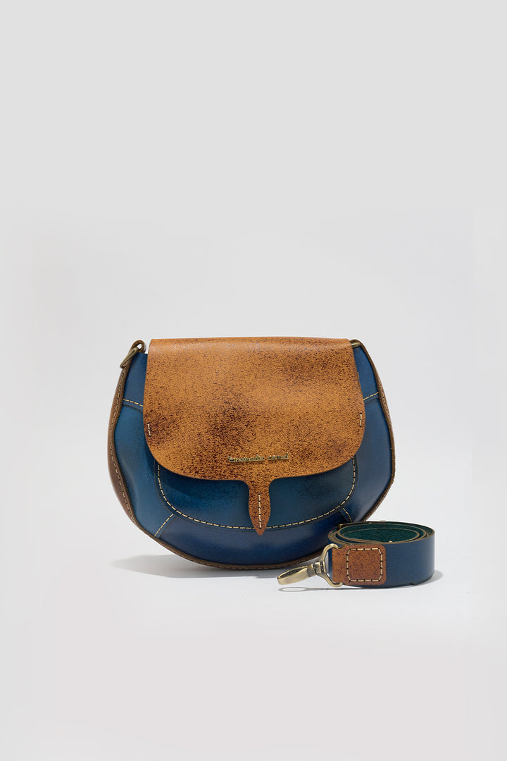 Lina Genuine Leather Handbag - Blue